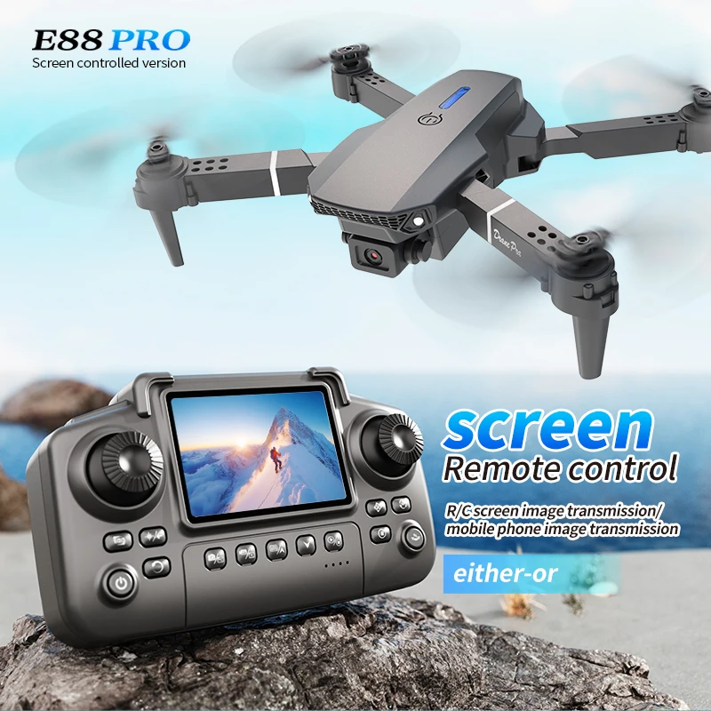 Drone Camera Hd - Drone Profissional E88 PRO com Tela,