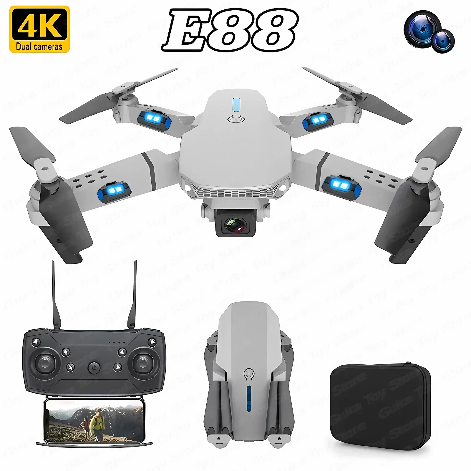 Drone Camera Hd - E88 pro wifi fpv drone grande