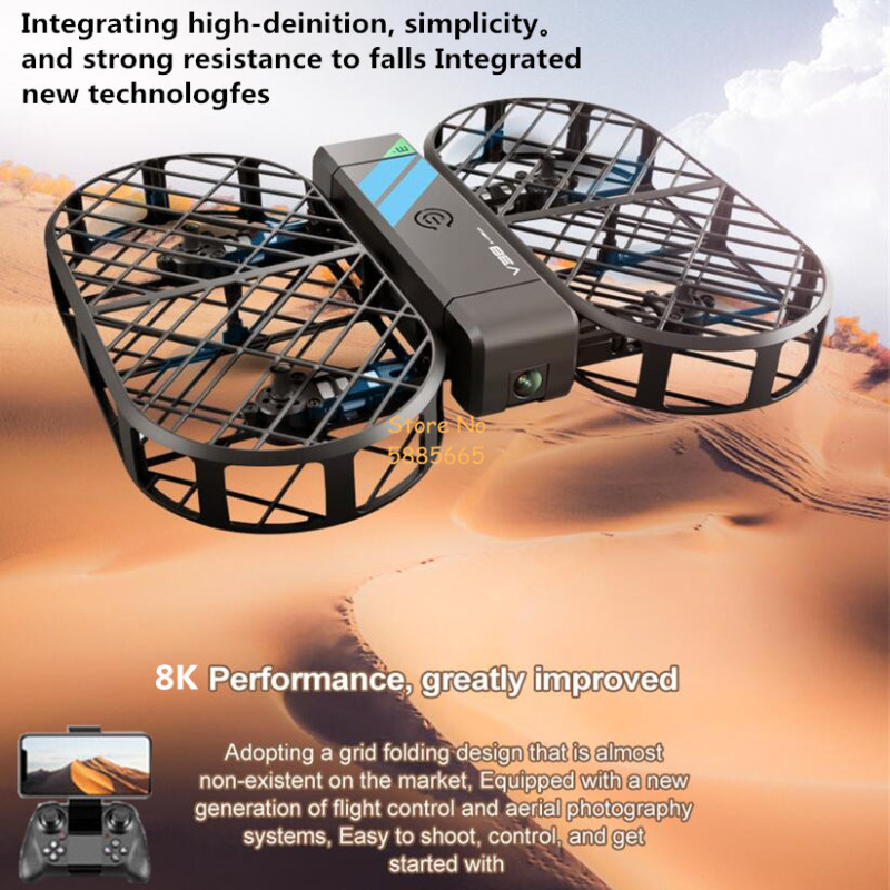 Câmera HD 8K 360 °   Proteção  - Drone Camera Hd avaliação e preço