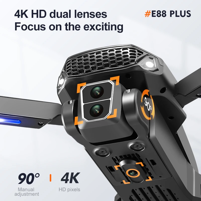 Novo drone quadricóptero E88 P - Drone Camera Night Vision avaliação e preço